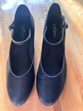 Só Dança Black Shoes with Ankle Strap Women’s Size 10.5, Dance or Everyday Wear